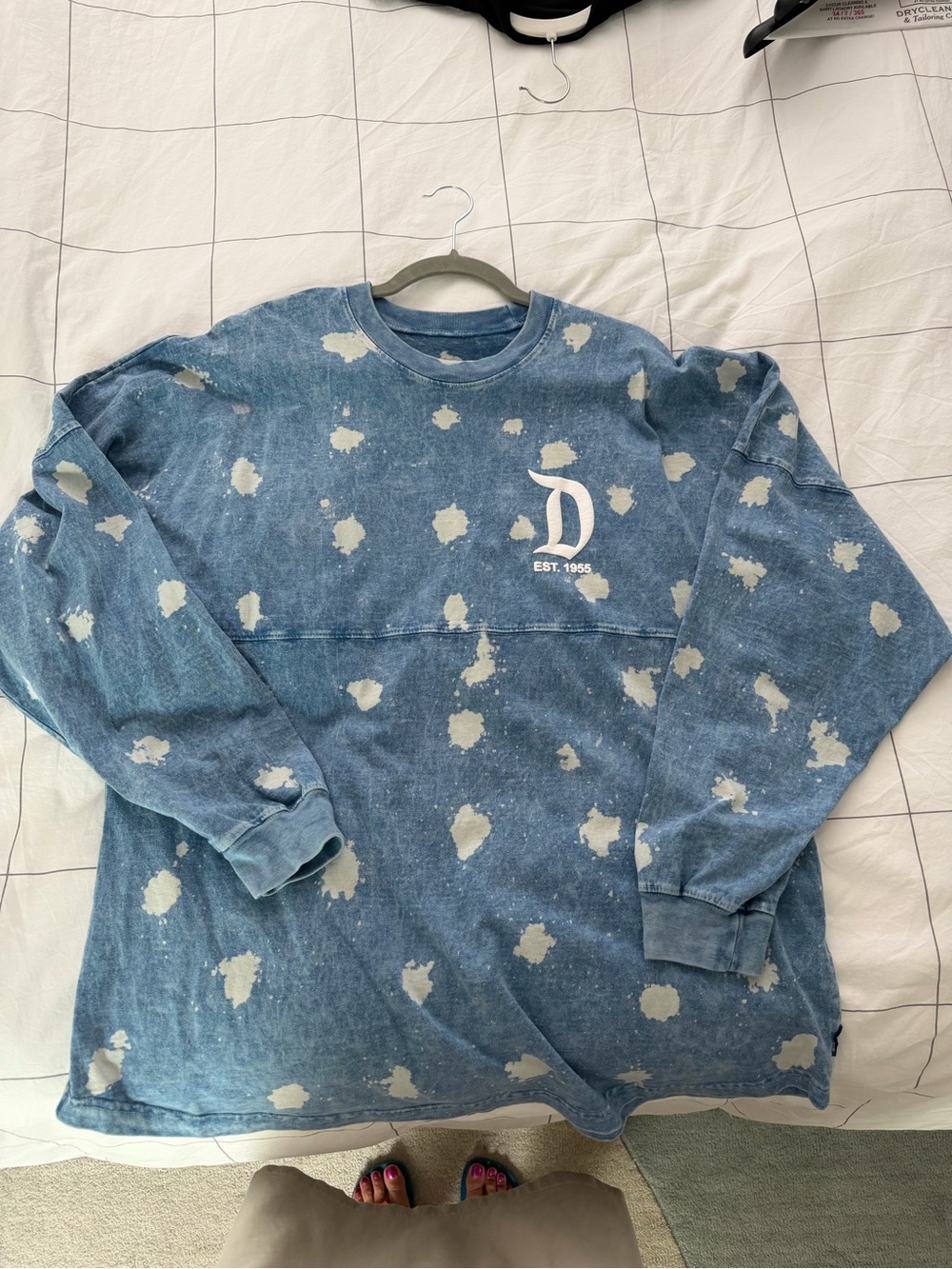 Disney Spirit Jersey - Blue Crewneck Sweatshirt with White 'D' Logo